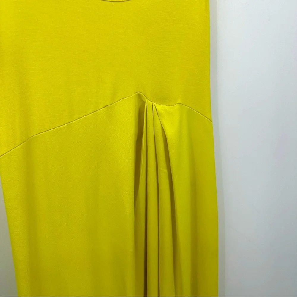 Anthropologie Yellow Sleeveless Scoop Neck Maxi Dress Womens Small Pleated N371 - Picture 3 of 10